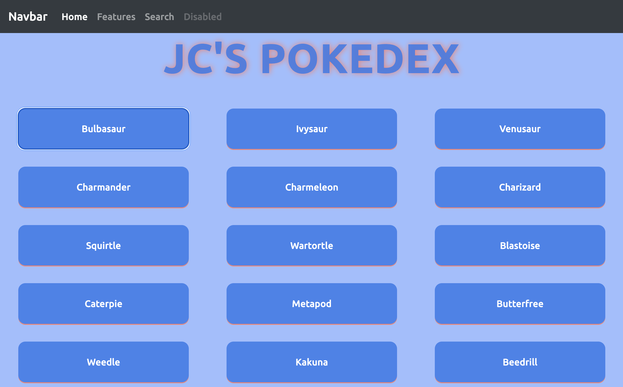 Pokedex screenshot